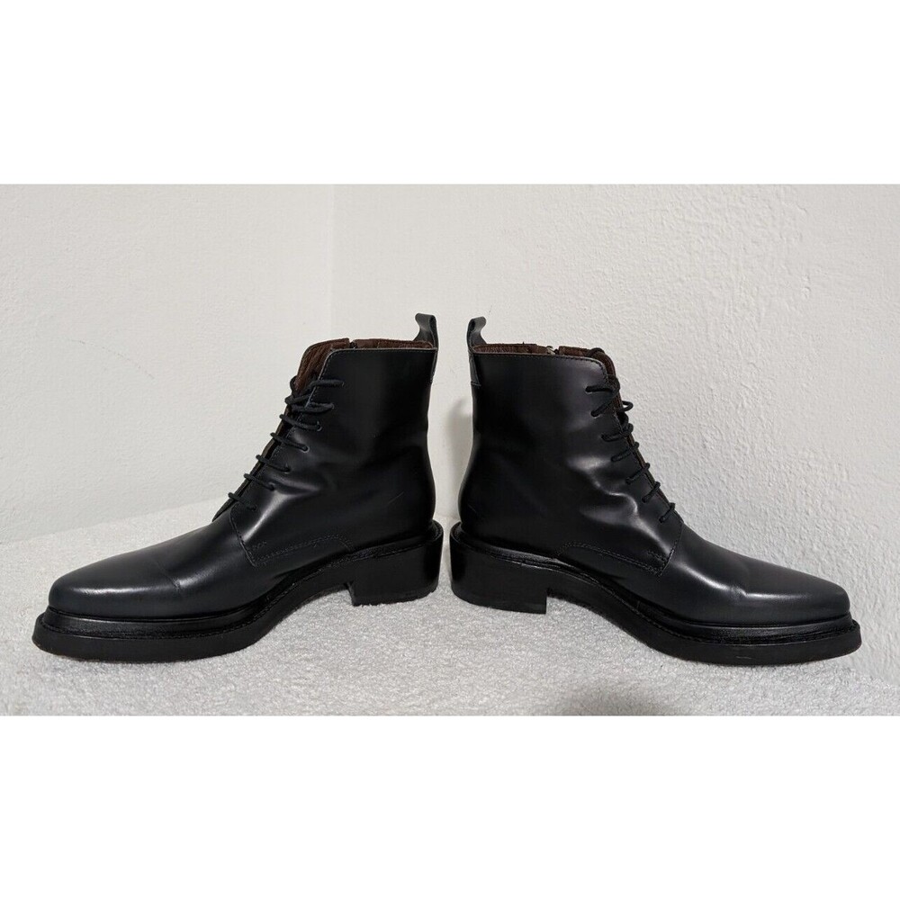 Acne Black Leather Combat Boots - Picture 5 of 11
